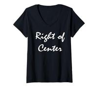 Mujer Derecho del Centro Camiseta Cuello V