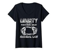 Mujer Derecho Natural Libertad Libertad Cadenas Rotas Diseño Camiseta Cuello V