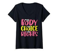 Mujer Derechos de la Mujer Mi Cuerpo Mi elección Mis Derechos Pro Choice Camiseta Cuello V