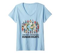 Mujer Derechos de Las Mujeres: Todos Somos Hombres Humanos, Grandes fanáticos de los Derechos Humanos Camiseta Cuello V
