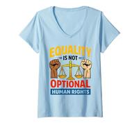 Mujer Derechos de Las Mujeres: Todos Somos Hombres Humanos, Grandes fanáticos de los Derechos Humanos Camiseta Cuello V