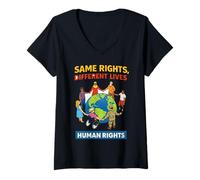 Mujer Derechos de Las Mujeres: Todos Somos Hombres Humanos, Grandes fanáticos de los Derechos Humanos Camiseta Cuello V