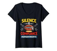 Mujer Derechos de Las Mujeres: Todos Somos Hombres Humanos, Grandes fanáticos de los Derechos Humanos Camiseta Cuello V