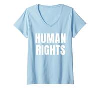 Mujer Derechos Humanos Camiseta Cuello V
