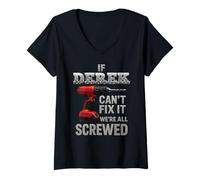 Mujer Derek Nombre Si No Puede Arreglarlo Personal Hombre Marido Manly Camiseta Cuello V