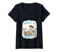 Mujer Derramando el té Desde 1773 Yorkshire Terrier Camiseta Cuello V