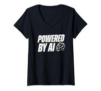 Mujer Desarrollado por AI Futuristic Neural Network Tech Head Camiseta Cuello V
