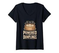 Mujer Desarrollado por Dumplings Funny Bamboo Steamer Camiseta Cuello V