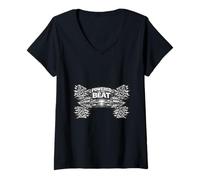 Mujer Desarrollado por el Beat Train Hard Lift Heavy Gym Music Fitness Camiseta Cuello V