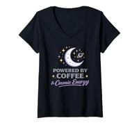 Mujer Desarrollado por el café Energía cósmica Astrología Luna Mujeres Camiseta Cuello V