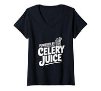 Mujer Desarrollado por el Entusiasta del Jugo de apio Funny Health Camiseta Cuello V