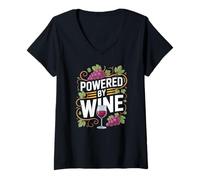 Mujer Desarrollado por el Humor Entusiasta del Vino Camiseta Cuello V