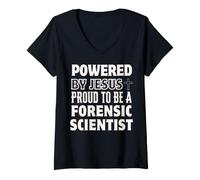 Mujer Desarrollado por Jesús Orgulloso de ser Científico Forense Cristiano Camiseta Cuello V