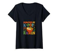 Mujer Desarrollado por K-Pop y Ramen Camiseta Cuello V