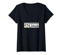 Mujer Desarrollado por Linux Tux el pingüino Nerd Geek Sysadmin Regalo Camiseta Cuello V