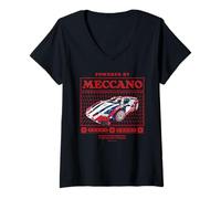 Mujer Desarrollado por Meccano 25-en-1 Modelo Supercar Retro Ilustración Camiseta Cuello V