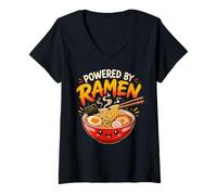 Mujer Desarrollado por Ramen Kawaii Anime Noodle Bowl Graphic Camiseta Cuello V