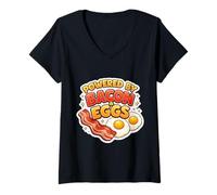 Mujer Desarrollado por Tocino y Huevos Funny Carnivore Paleo Keto Dieta Camiseta Cuello V