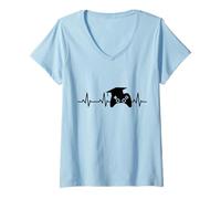 Mujer Desarrollador de Juegos Heartbeat Game Designer Camiseta Cuello V