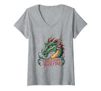 Mujer Desata tu Fuego Camiseta Cuello V