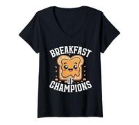 Mujer Desayuno de la Mantequilla de maní de campeones Amante de la Mantequilla de Camiseta Cuello V