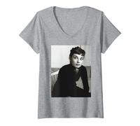 Mujer Desayuno en la Actriz de Tiffany Audrey Hepburn 1954 Camiseta Cuello V