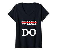 Mujer Deseo Hacer Motivación Ambición Diligencia Objetivos Hacer Deseos Camiseta Cuello V