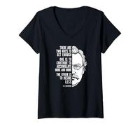 Mujer Desire Less Cita G.K. Chesterton Filosofía Sabiduría Camiseta Cuello V