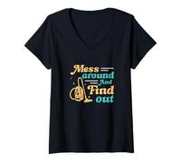 Mujer Desordena y descubre aspiradoras Divertidas aspiradoras Camiseta Cuello V