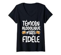 Mujer despedida de soltero regalo testigo boda hombre Camiseta Cuello V
