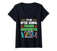 Mujer Después de la escuela razones después de la escuela Coordinador Camiseta Cuello V