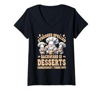 Mujer Dessert Baking Gnomes For Women Bakers with Funny Sayings Camiseta Cuello V