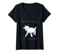 Mujer Dessine-Moi Un Mouton Oveja Lindo Ilustración Camiseta Cuello V
