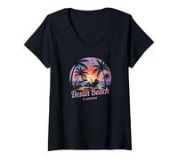 Mujer Destin Beach Florida Vacation Caribbean Tropical Summer Camiseta Cuello V