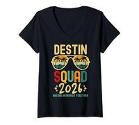 Mujer Destin Florida Vacation Squad 2026 Matching Group Family Camiseta Cuello V