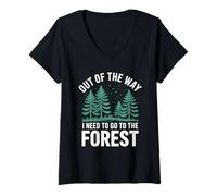 Mujer Destino de Aventura Forestal Fuera de Camino Camiseta Cuello V