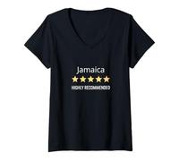 Mujer Destino de Viaje Altamente Recomendado a Jamaica Camiseta Cuello V