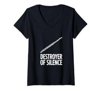 Mujer Destroyer of Silence Camiseta Cuello V