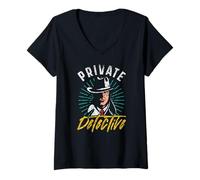 Mujer Detective Privado Investigador espía Investigación de Espionaje Camiseta Cuello V