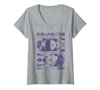 Mujer Detrás del Vuelo de la imaginación con los Ojos vendados Camiseta Cuello V