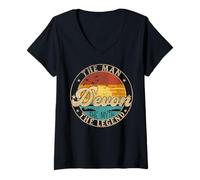 Mujer DEVON The Man The Myth The Legend First Name Camiseta Cuello V