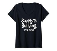 Mujer Di no a la Conciencia de la bondad contra el acoso Escolar Camiseta Cuello V