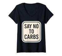 Mujer Di no a los carbohidratos Keto Carnivore Ketogenic Low Carb Diet Fan Camiseta Cuello V