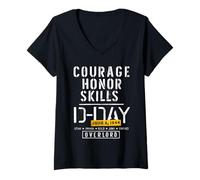 Mujer Día D Overlord Normandy Landing 1944 Recuerdo para Hombres Camiseta Cuello V