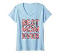 Mujer Día de la Madre Mujer Best Mom Ever Mom's Day Women Graphic Camiseta Cuello V