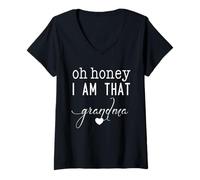 Mujer Día de la Madre Oh Honey I Am That Grandma Sassy Cute & Heart Camiseta Cuello V