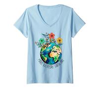 Mujer Día de la Tierra 2024 Divertido Día de la Tierra Make Everyday Earth Day Camiseta Cuello V