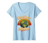Mujer Día de la Tierra Planet Lover - Eco Naturaleza Conservación Amor Madre Camiseta Cuello V