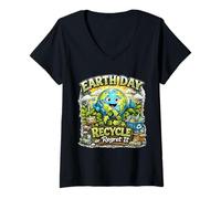 Mujer Día de la Tierra Reciclar O Arrepentirlo Divertido Eco Planet Camiseta Cuello V