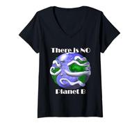 Mujer Día de la Tierra Restaurar Tierra Mar Arte Salvar el Camiseta Cuello V